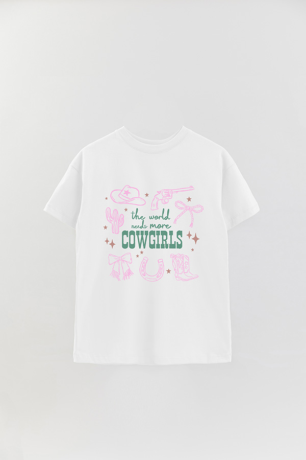REMERA OVER ESTAMPADA WT MORE COWGIRLS