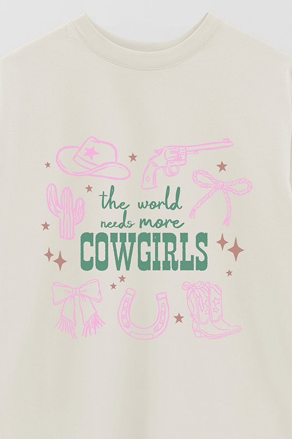 REMERA OVER ESTAMPADA WT MORE COWGIRLS