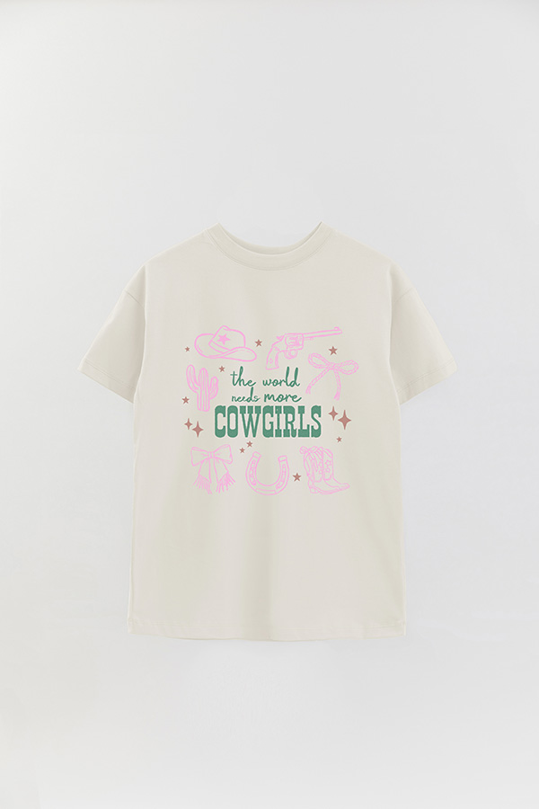 REMERA OVER ESTAMPADA WT MORE COWGIRLS