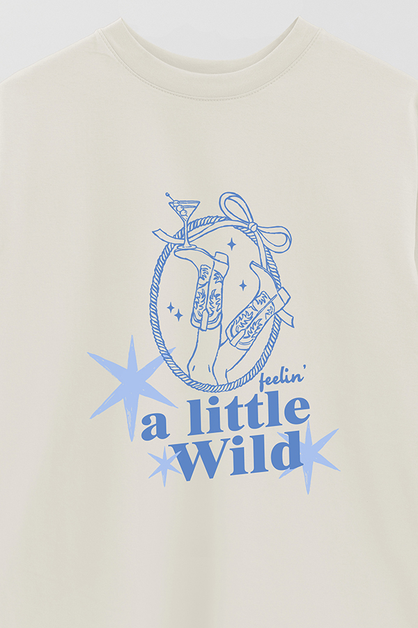 REMERA OVER ESTAMPADA WT FEELING A LITTLE WILD