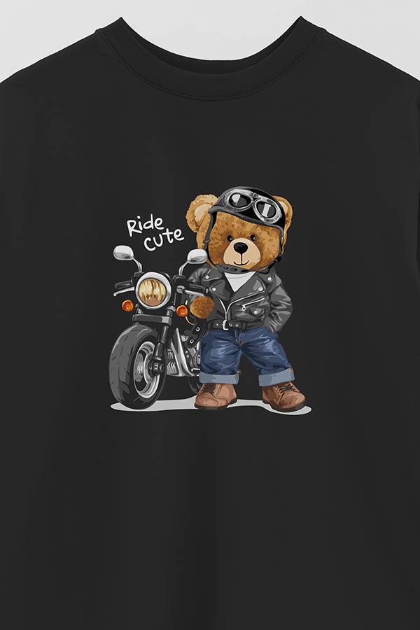 REMERA OVER ESTAMPADA UNISEX RIDE CUTE