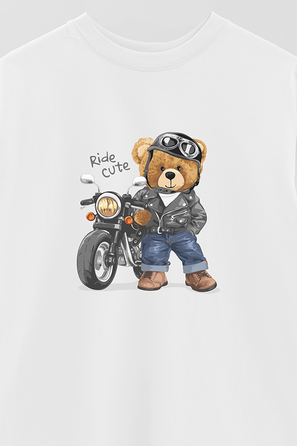REMERA OVER ESTAMPADA UNISEX RIDE CUTE