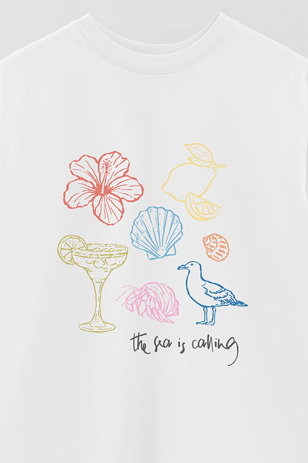 REMERA OVER ESTAMPADA SB THE SEA IS CALLING