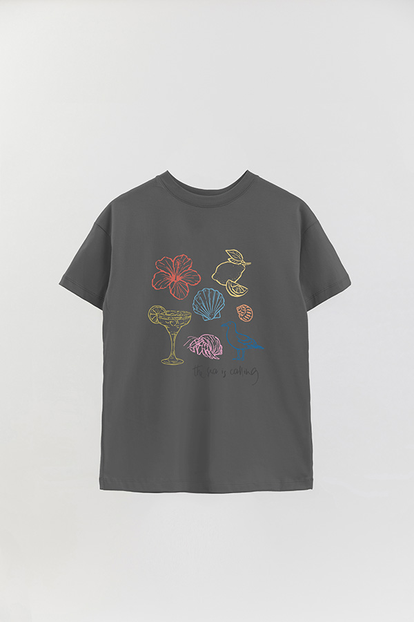 REMERA OVER ESTAMPADA SB THE SEA IS CALLING