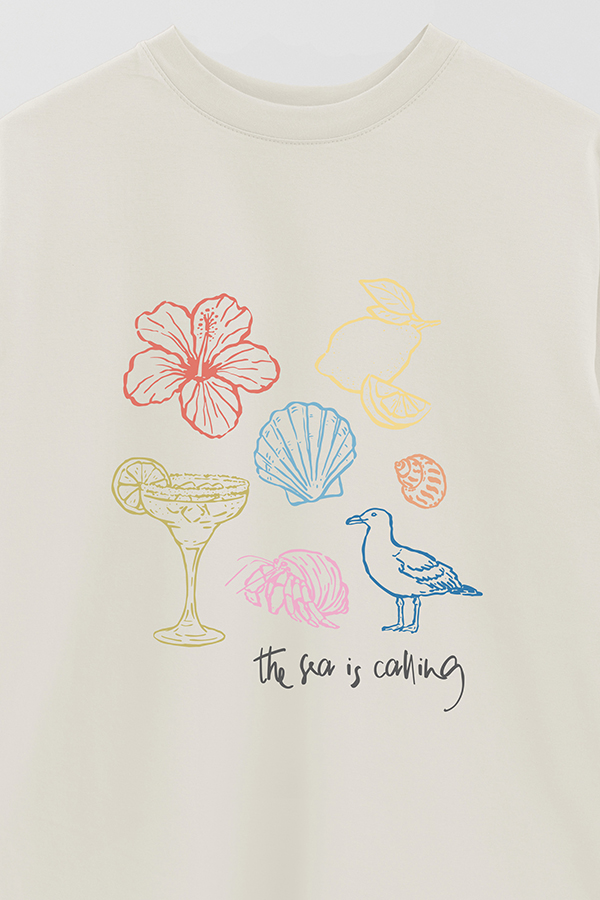REMERA OVER ESTAMPADA SB THE SEA IS CALLING