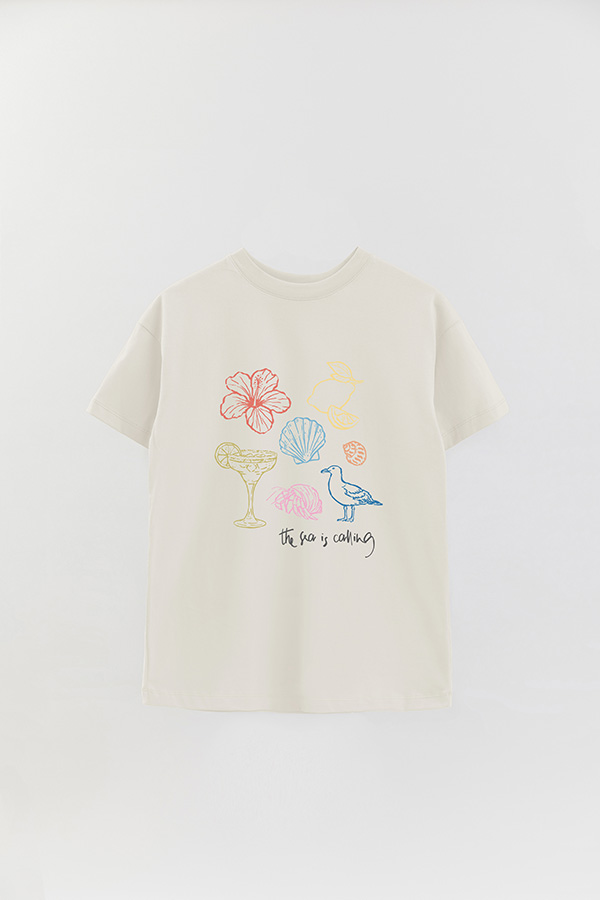 REMERA OVER ESTAMPADA SB THE SEA IS CALLING