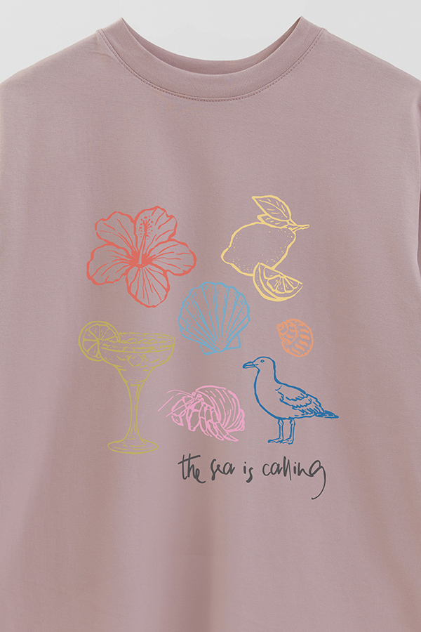 REMERA OVER ESTAMPADA SB THE SEA IS CALLING