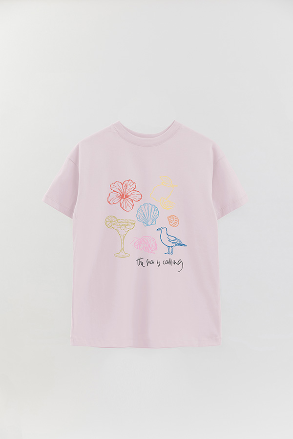 REMERA OVER ESTAMPADA SB THE SEA IS CALLING