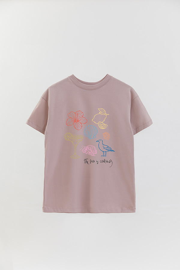 REMERA OVER ESTAMPADA SB THE SEA IS CALLING
