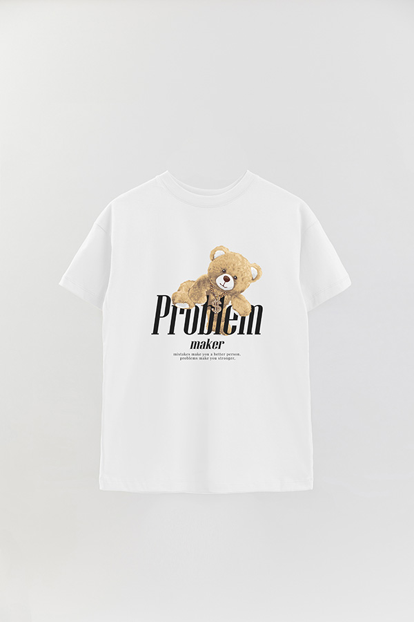 REMERA OVER ESTAMPADA UNISEX PROBLEM MAKER