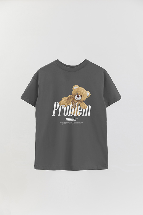 REMERA OVER ESTAMPADA UNISEX PROBLEM MAKER