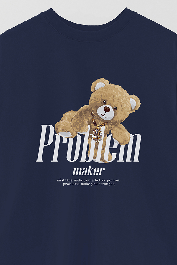 REMERA OVER ESTAMPADA UNISEX PROBLEM MAKER