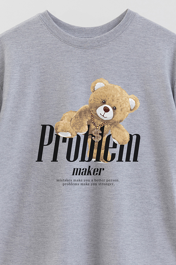 REMERA OVER ESTAMPADA UNISEX PROBLEM MAKER