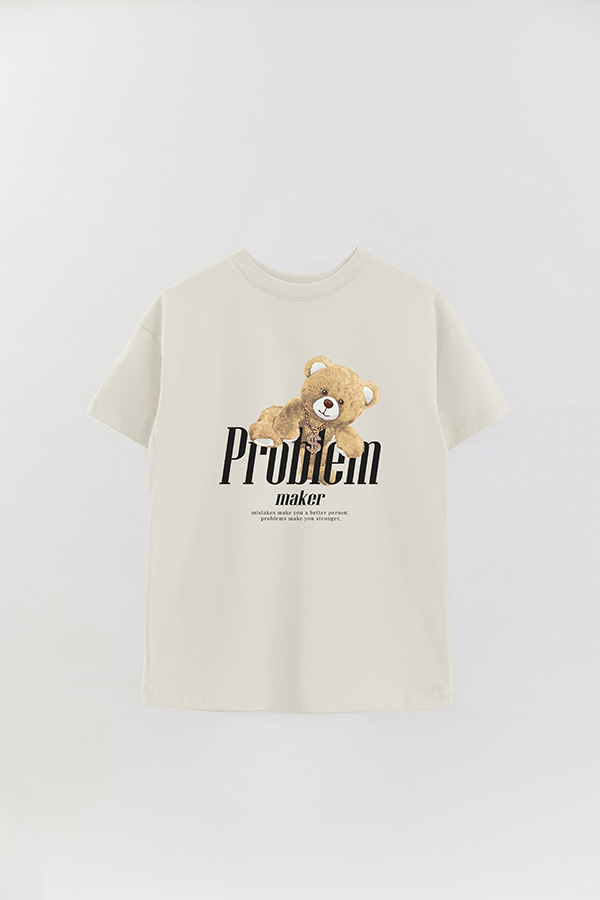 REMERA OVER ESTAMPADA UNISEX PROBLEM MAKER