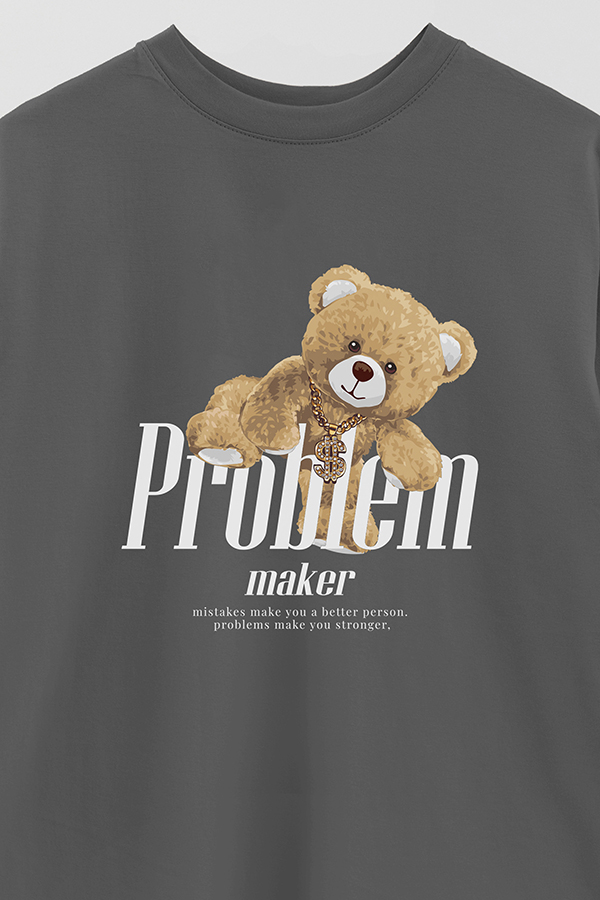REMERA OVER ESTAMPADA UNISEX PROBLEM MAKER