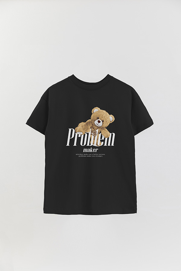 REMERA OVER ESTAMPADA UNISEX PROBLEM MAKER