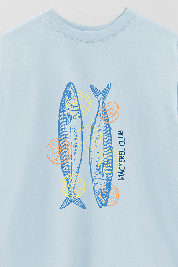 REMERA OVER ESTAMPADA SB MACKEREL CLUB