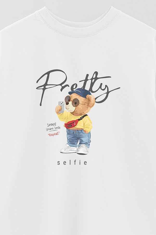 REMERA OVER ESTAMPADA UNISEX PRETTY SELFIE