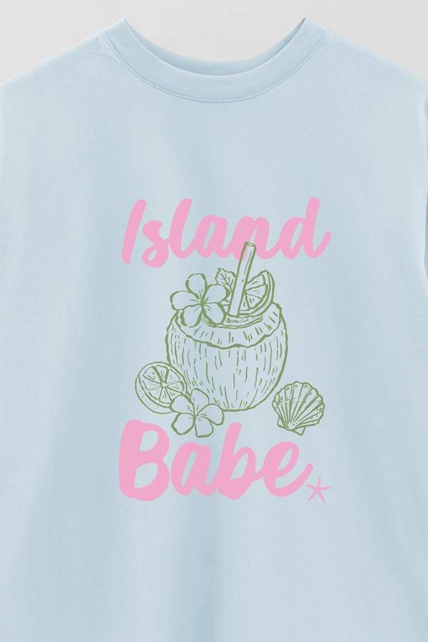 REMERA OVER ESTAMPADA SB ISLAND BABE