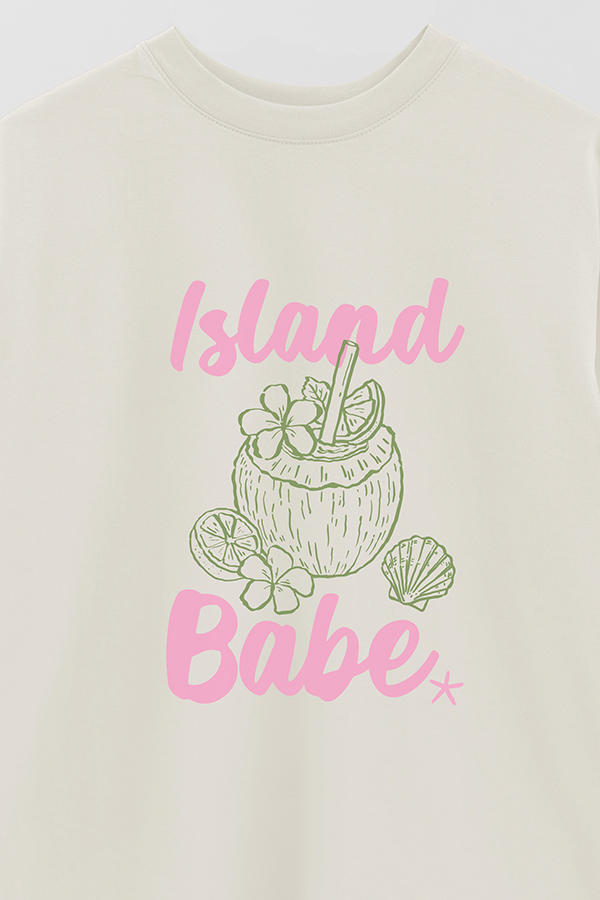 REMERA OVER ESTAMPADA SB ISLAND BABE