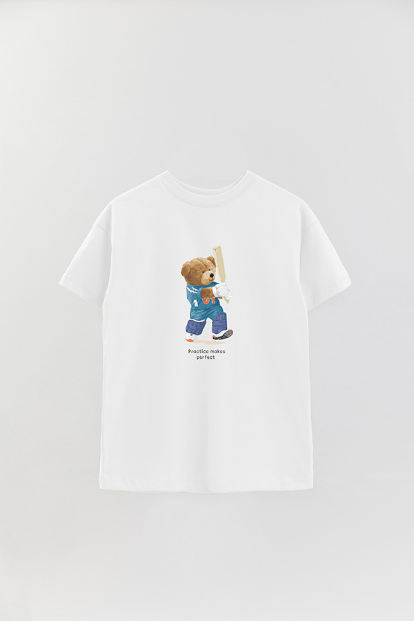 REMERA OVER ESTAMPADA UNISEX PRACTICE MAKES PERFECT