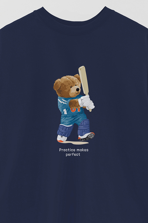 REMERA OVER ESTAMPADA UNISEX PRACTICE MAKES PERFECT