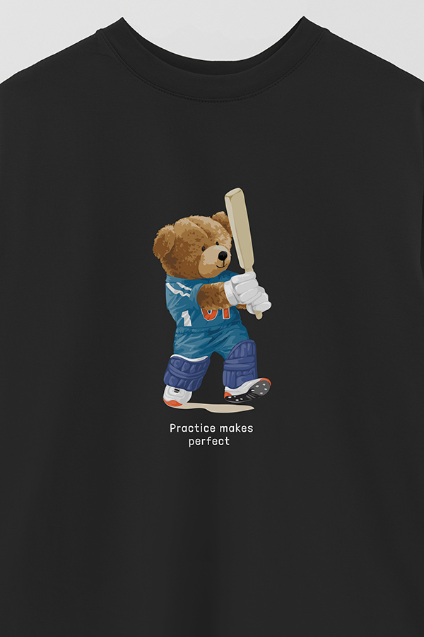 REMERA OVER ESTAMPADA UNISEX PRACTICE MAKES PERFECT