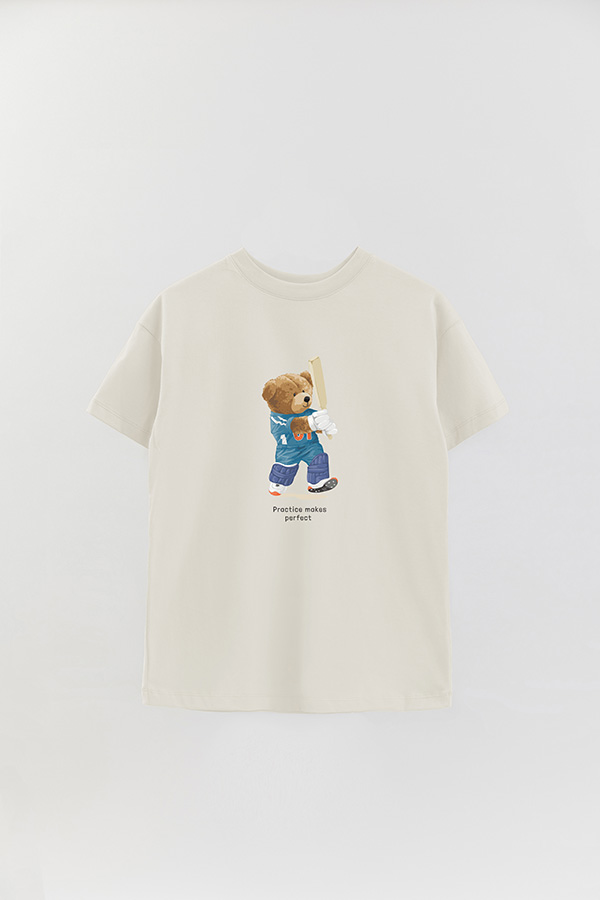 REMERA OVER ESTAMPADA UNISEX PRACTICE MAKES PERFECT