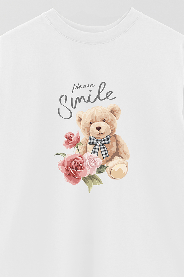 REMERA OVER ESTAMPADA UNISEX PLEASE SMILE