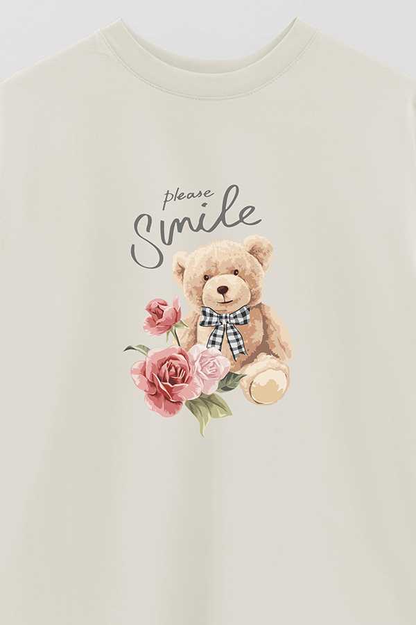 REMERA OVER ESTAMPADA UNISEX PLEASE SMILE