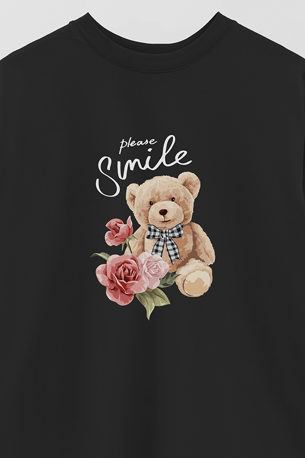 REMERA OVER ESTAMPADA UNISEX PLEASE SMILE