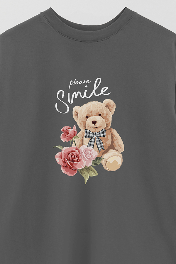 REMERA OVER ESTAMPADA UNISEX PLEASE SMILE