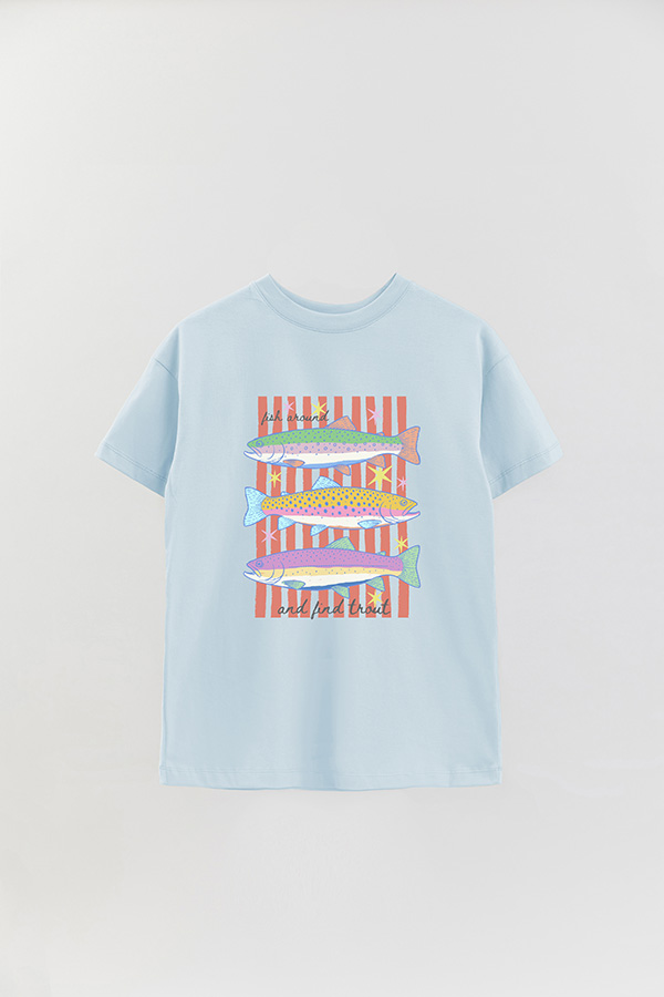 REMERA OVER ESTAMPADA CL FISH AROUND