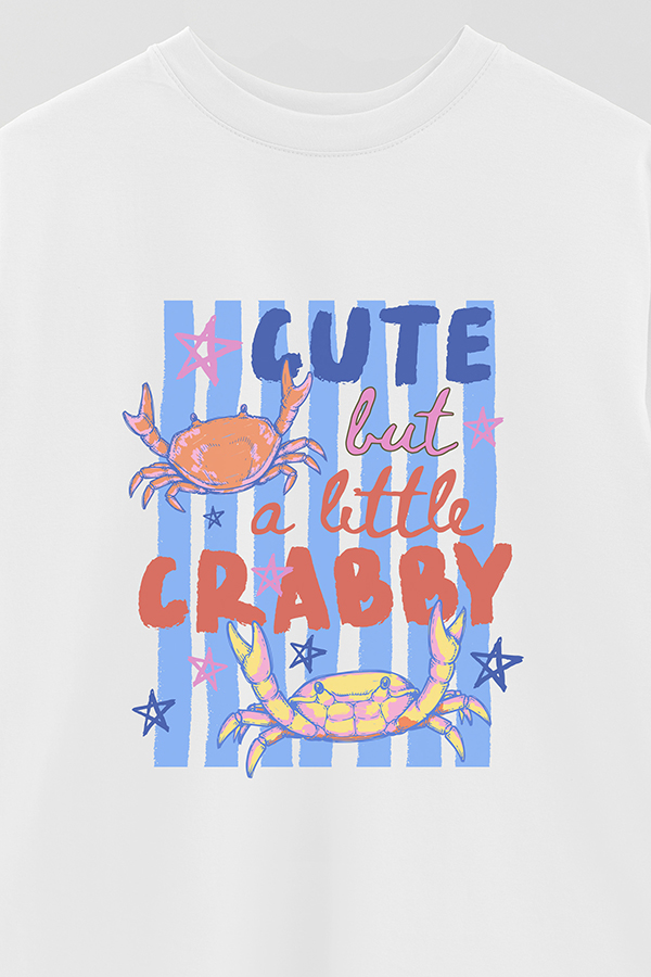 REMERA OVER ESTAMPADA CL CUTE BUT CRABBY