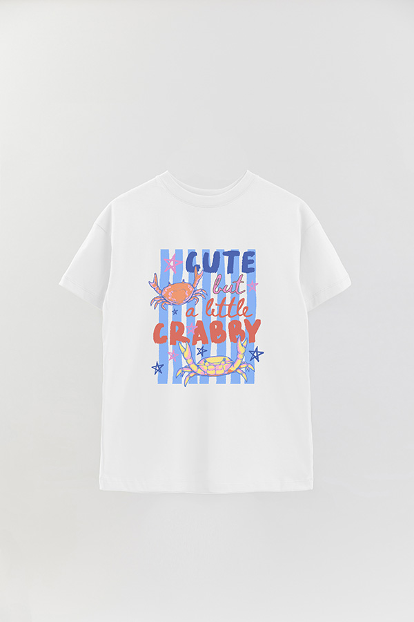 REMERA OVER ESTAMPADA CL CUTE BUT CRABBY