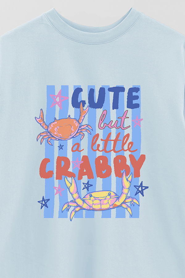REMERA OVER ESTAMPADA CL CUTE BUT CRABBY