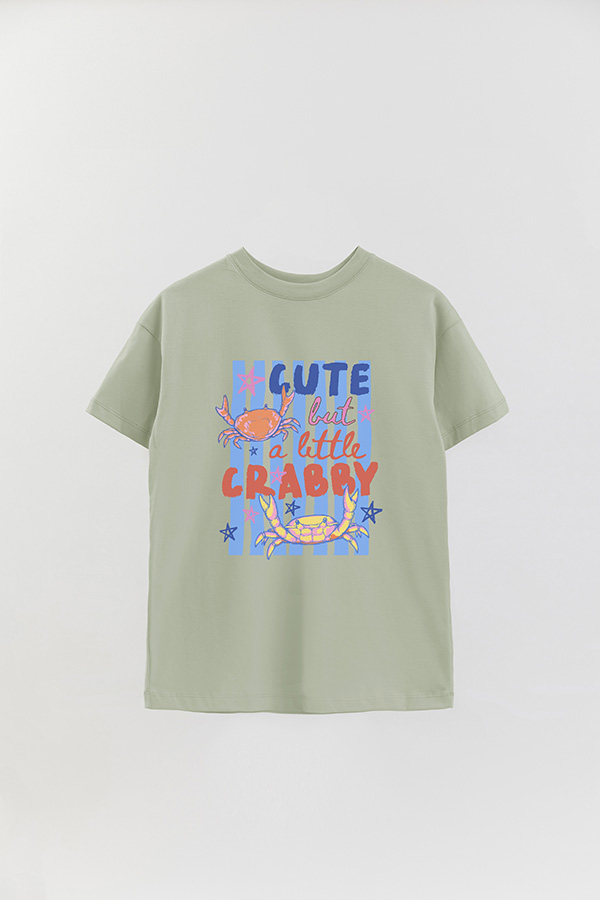 REMERA OVER ESTAMPADA CL CUTE BUT CRABBY
