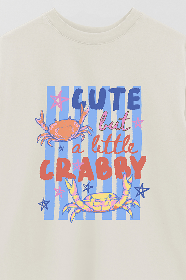 REMERA OVER ESTAMPADA CL CUTE BUT CRABBY