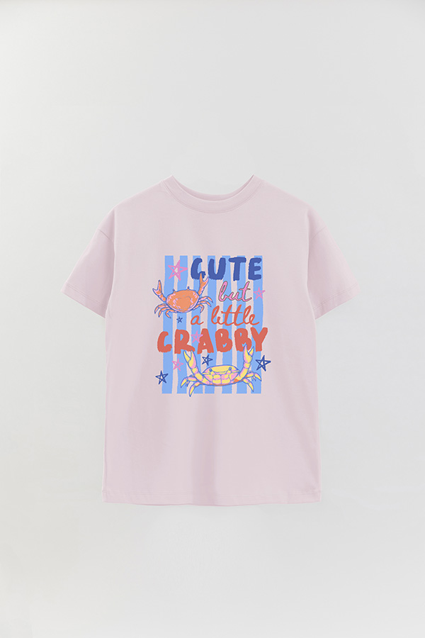 REMERA OVER ESTAMPADA CL CUTE BUT CRABBY