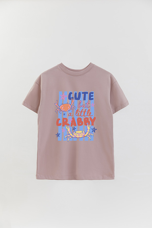 REMERA OVER ESTAMPADA CL CUTE BUT CRABBY