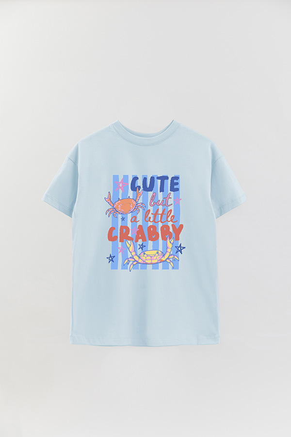 REMERA OVER ESTAMPADA CL CUTE BUT CRABBY