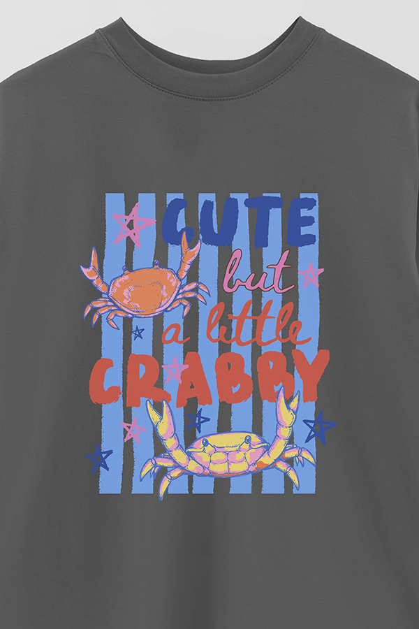 REMERA OVER ESTAMPADA CL CUTE BUT CRABBY