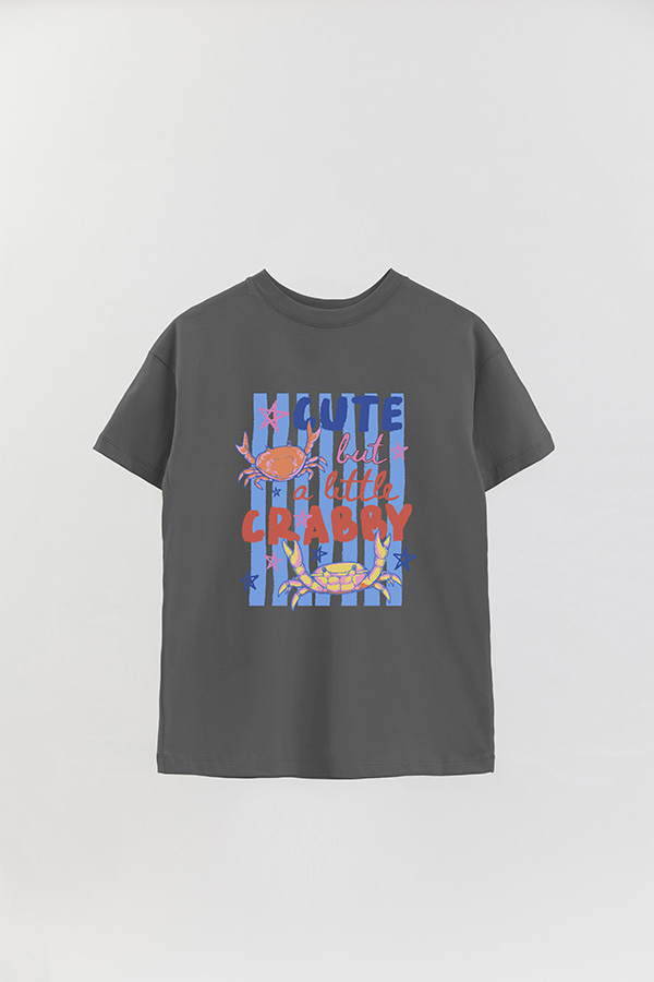 REMERA OVER ESTAMPADA CL CUTE BUT CRABBY