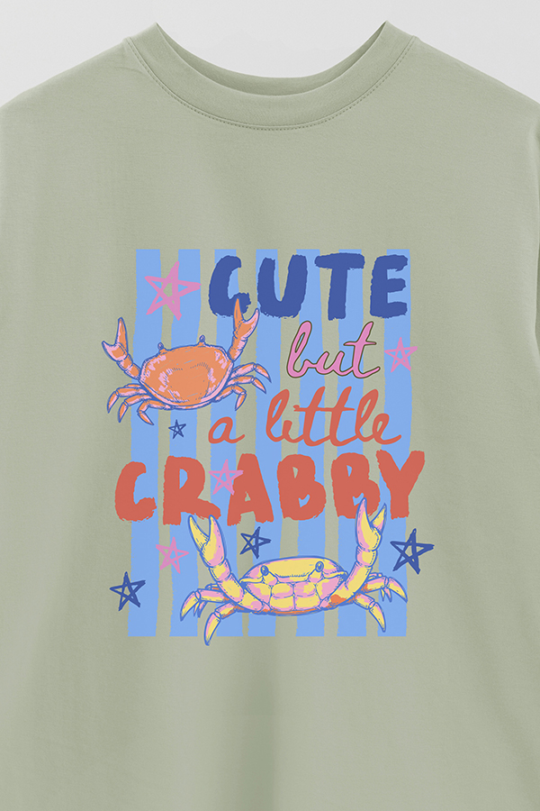 REMERA OVER ESTAMPADA CL CUTE BUT CRABBY