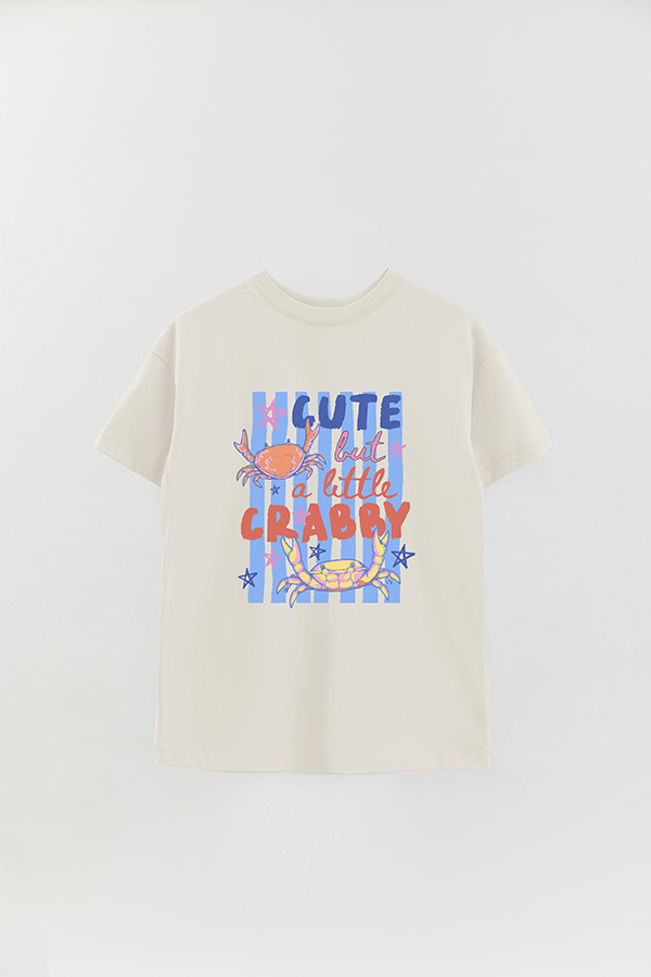 REMERA OVER ESTAMPADA CL CUTE BUT CRABBY