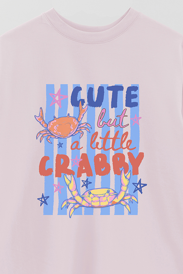 REMERA OVER ESTAMPADA CL CUTE BUT CRABBY