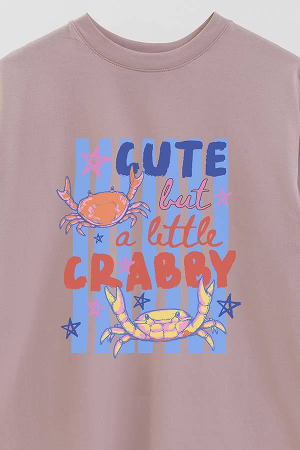 REMERA OVER ESTAMPADA CL CUTE BUT CRABBY