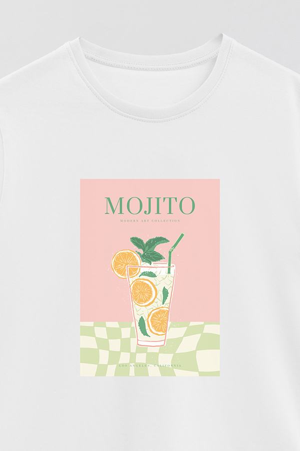 REMERA BASICA ESTAMPADA DRINK MOJITO