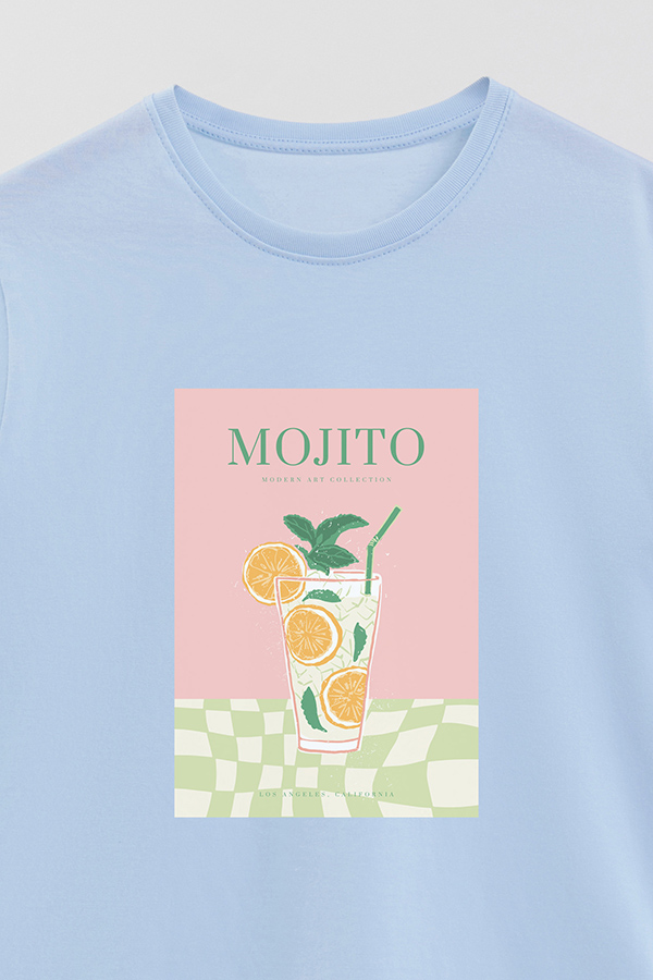 REMERA BASICA ESTAMPADA DRINK MOJITO