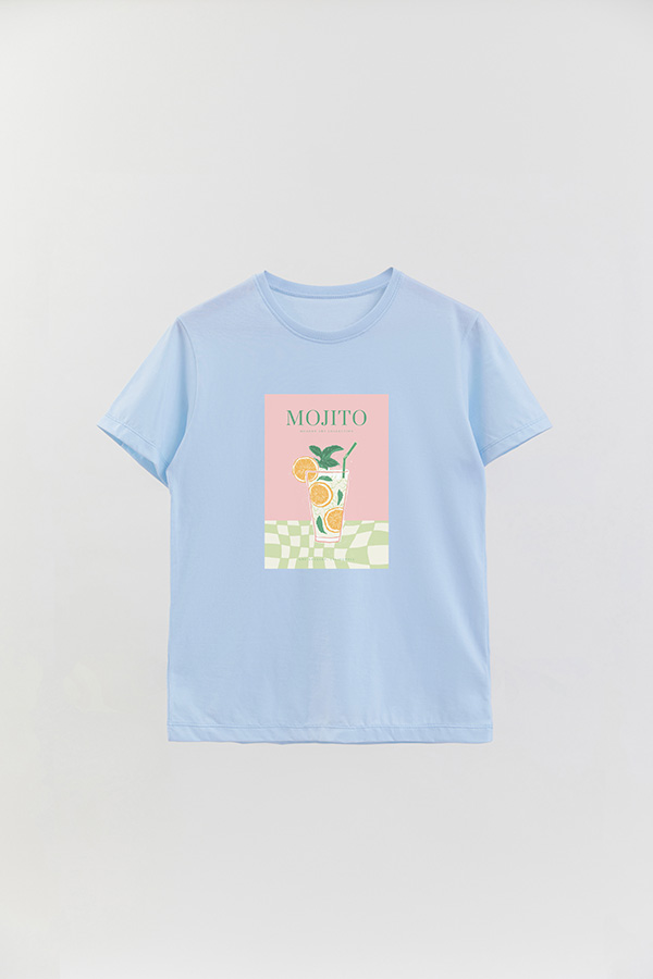 REMERA BASICA ESTAMPADA DRINK MOJITO